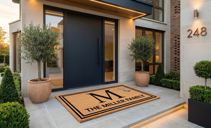 Single Letter Monogram Door Mat