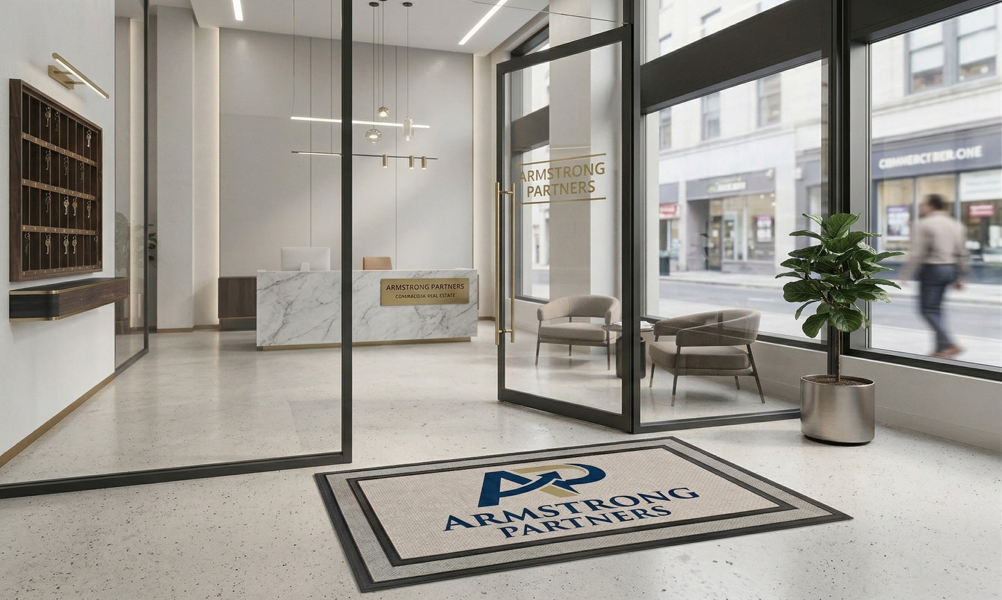 Custom Business Logo Doormat — Personalized Corporate Entrance Mat for Offices and Commercial Spaces