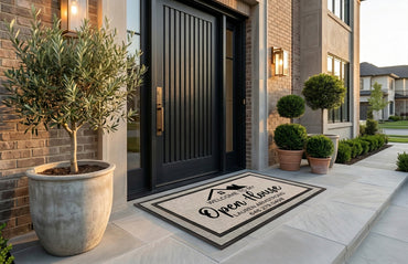 Open House Custom Logo Doormat — Personalized Realtor Welcome Mat for Business Entrances