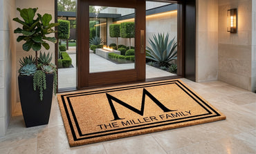 Single Letter Monogram Door Mat