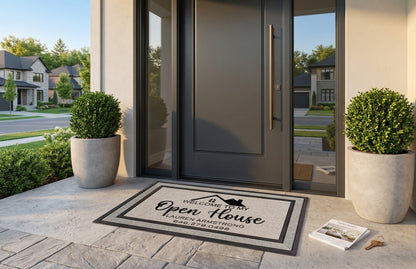 Open House Custom Logo Doormat — Personalized Realtor Welcome Mat for Business Entrances